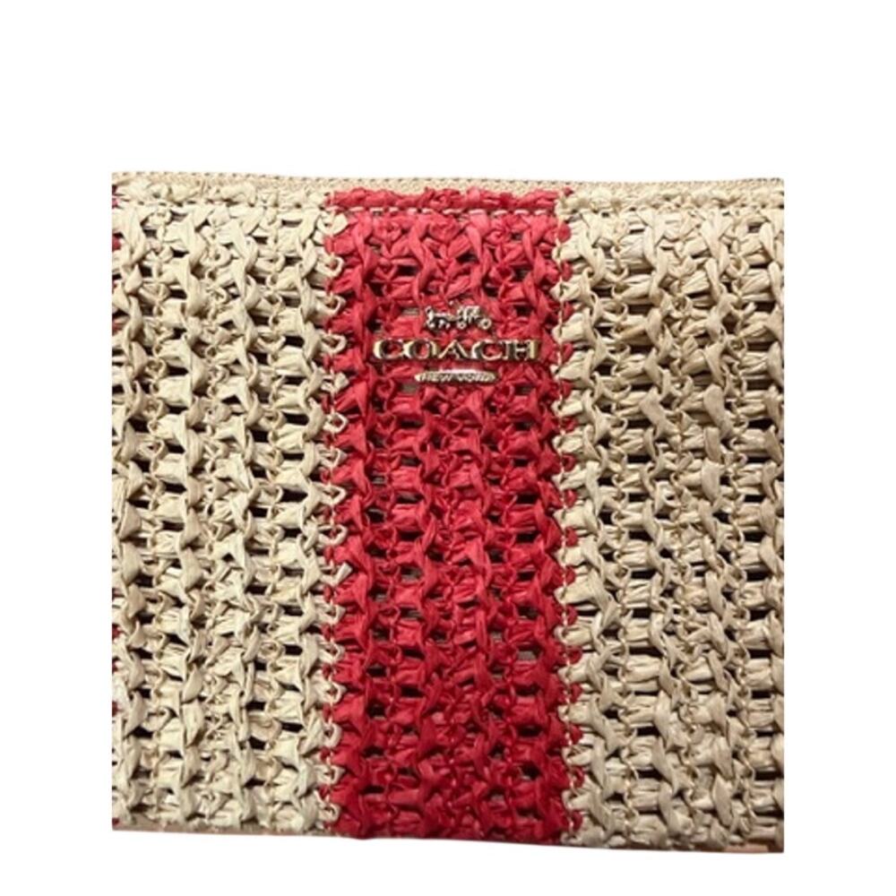 Coach Nolita 19 With Stripes*Raffia shoulder bag*New with tags - Picture 3 of 5